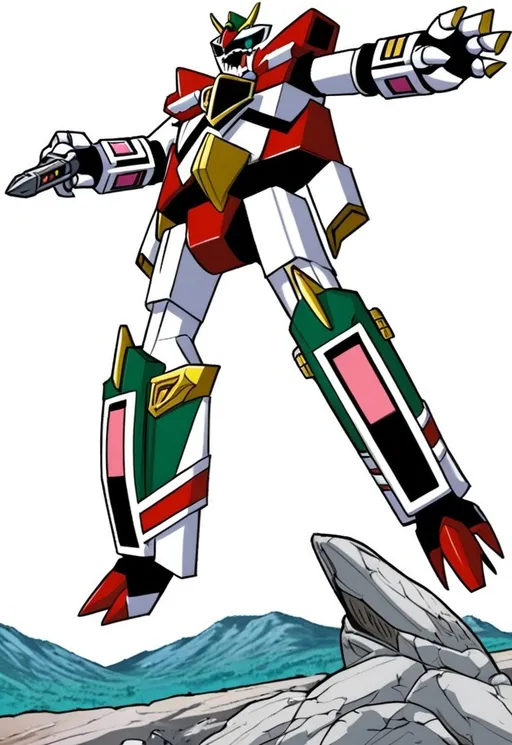 Prompt: mighty morphin power rangers dino megazord