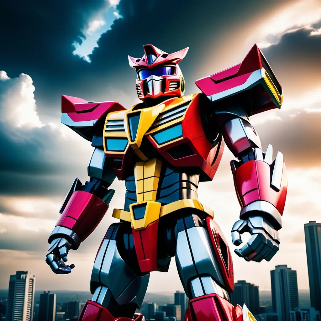 Prompt: mighty morphin power rangers megazord