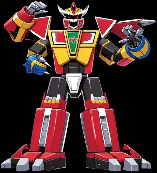 Prompt: Mighty Morphin Power Rangers Dino Megazord