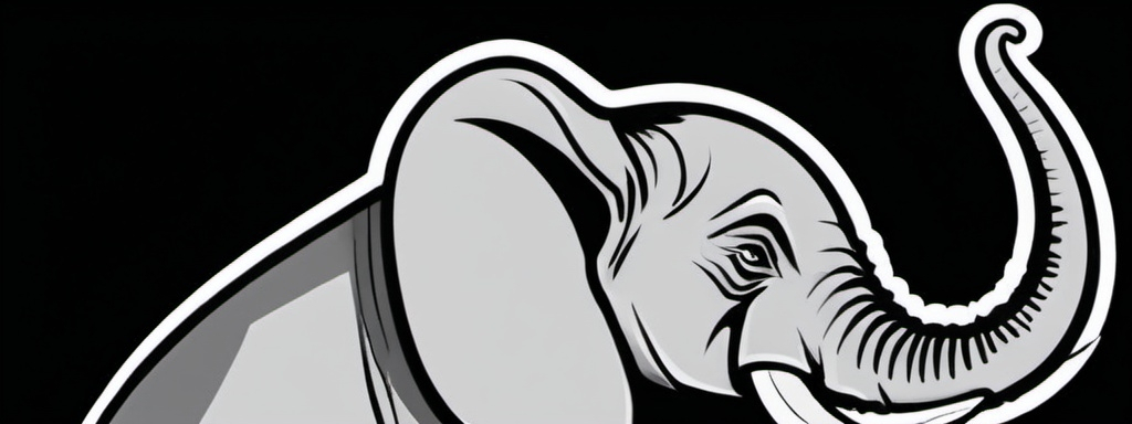 Prompt: An animated very angry stylized elephant
in profile looking to the right