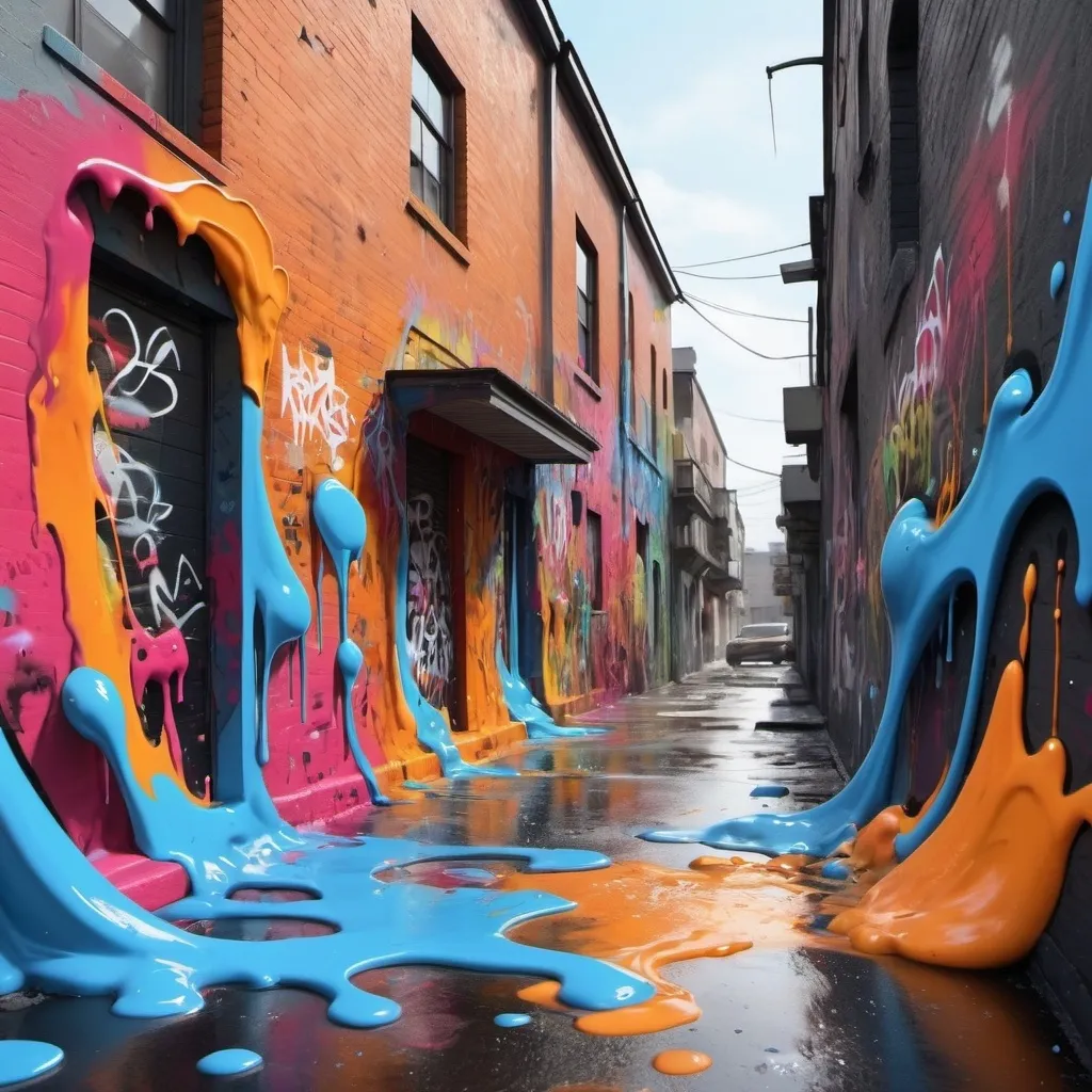 Prompt: graffiti art, splash art, street art, spray paint, oil gouache melting, acrylic, high contrast, colorful polychromatic, ultra detailed, ultra quality, CGSociety