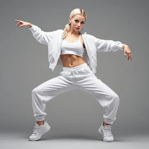 Prompt: (((attractive white female))) hip-hop dancer avatar icon in mid move