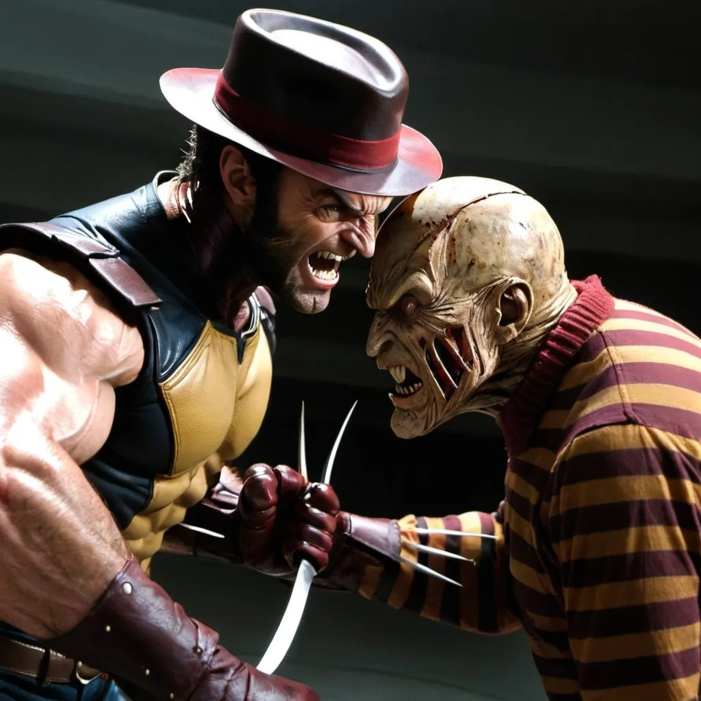 Prompt: wolverine vs freddy krueger