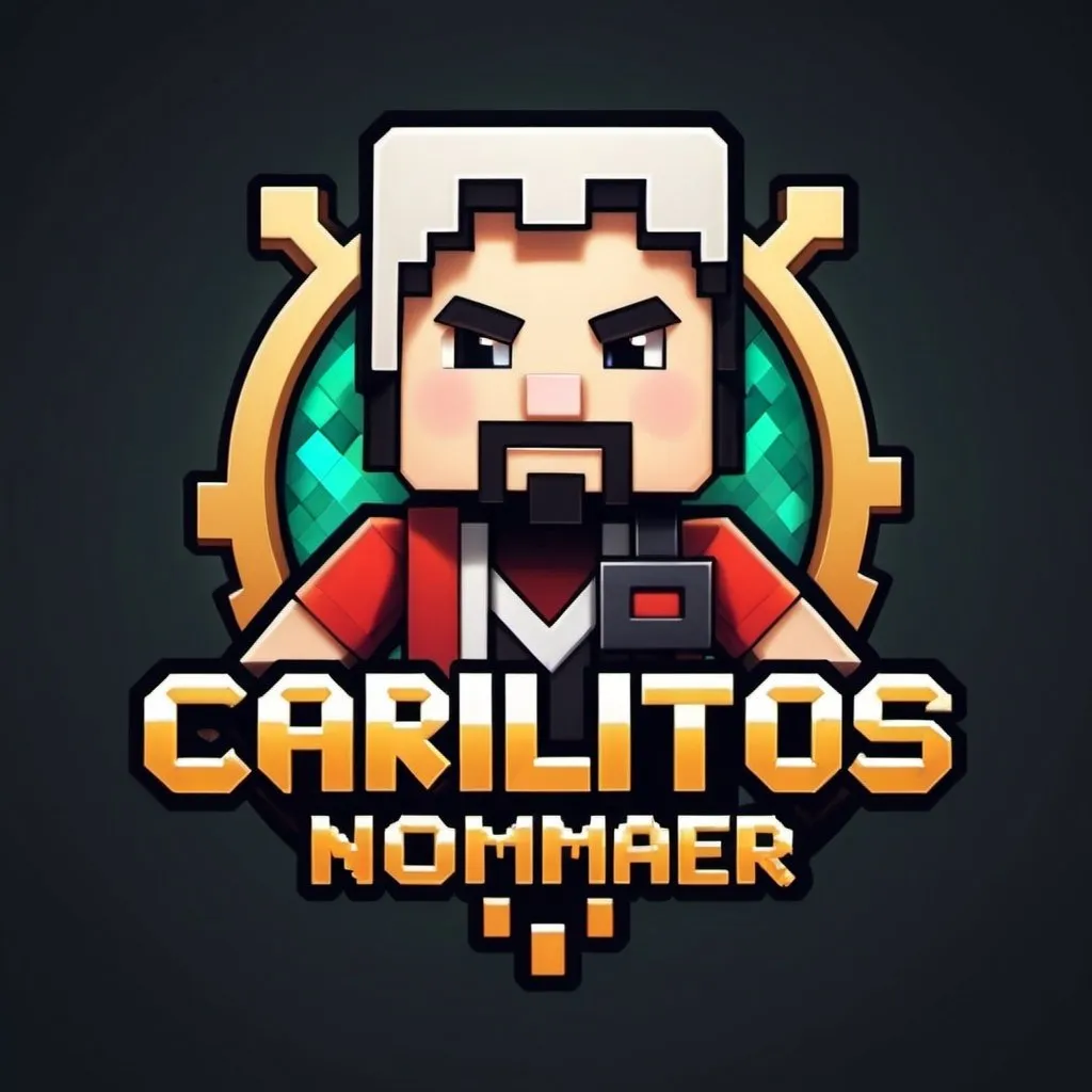 Prompt: creame un logo gamer que tenga nombre carlitos think en letras de estilo minecraft


