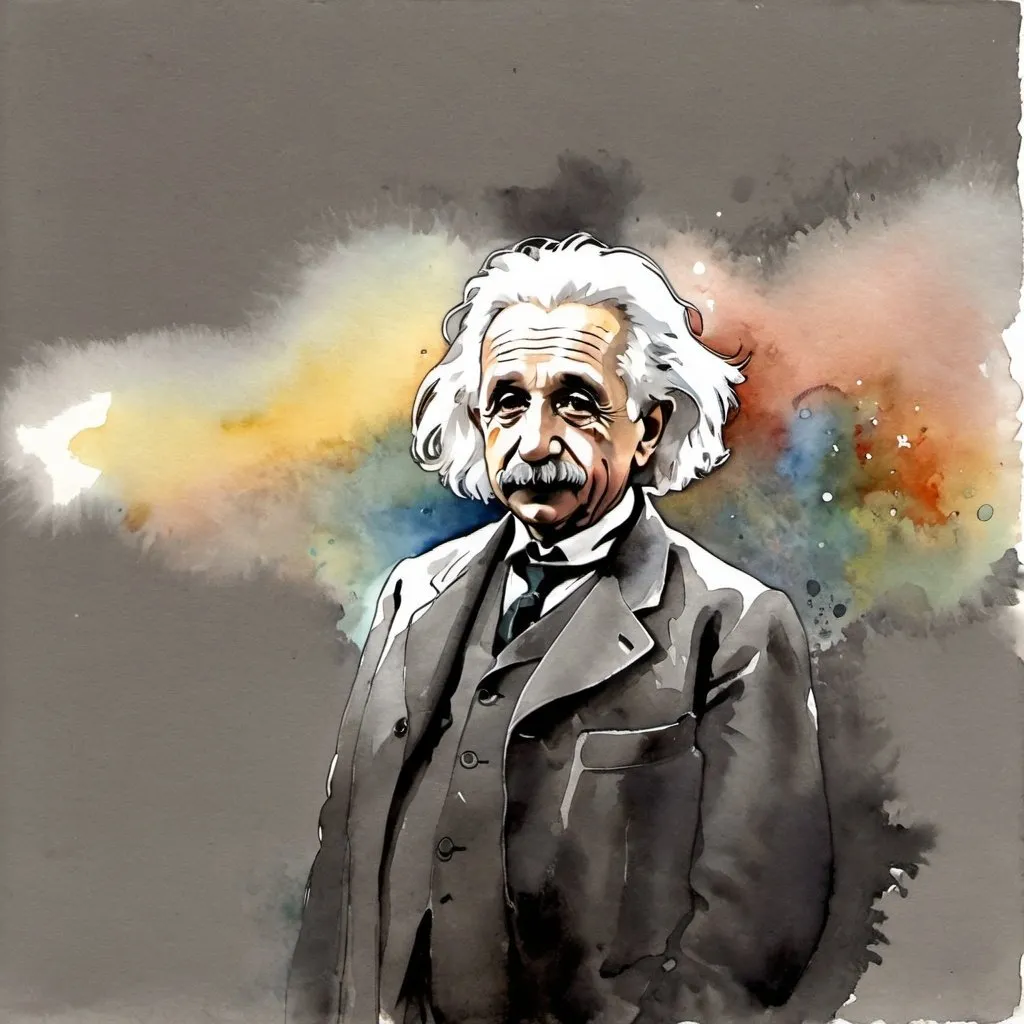 Prompt: Erstelle mir ein Aquarell von Albert Einstein mit herausgestreckter Zunge.