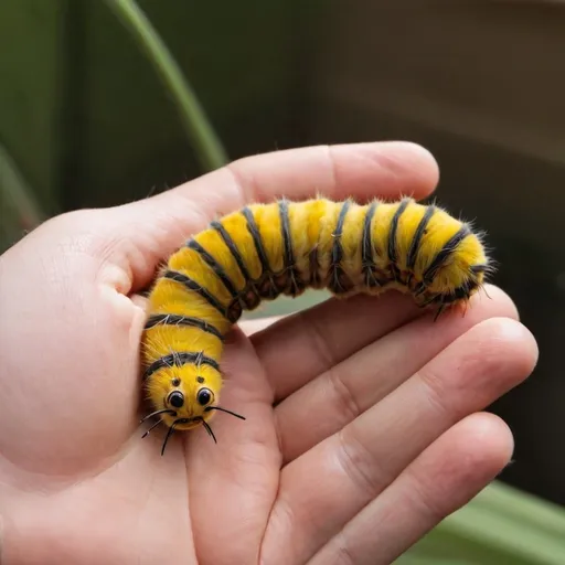 Prompt: A caterpillar being cared for 
