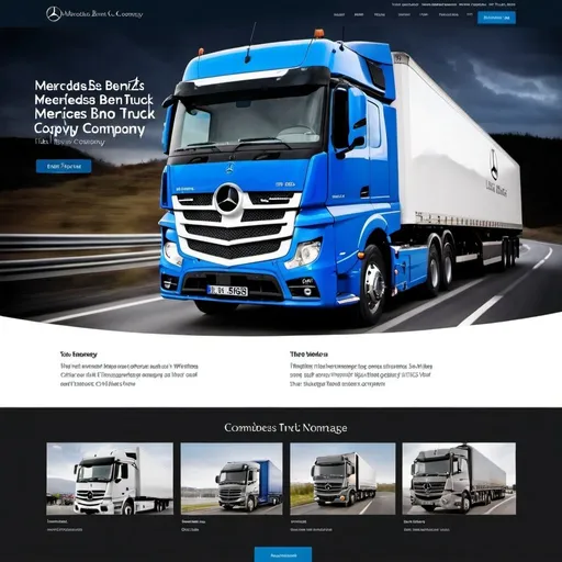 Prompt: LMS website homepage for Mercedes Benz Truck company