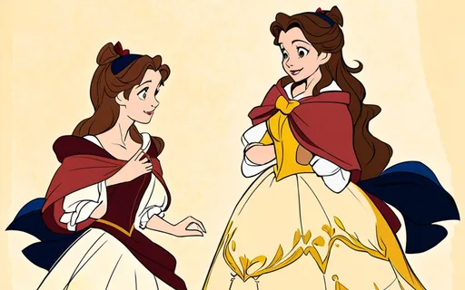 Prompt: anime, girl, detailed, Belle from beauty and the beast concept art, Version of Belle,
Disney,