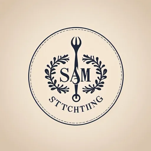 Prompt: elegant logo for SAM STITCHING, a commercial stitching unit