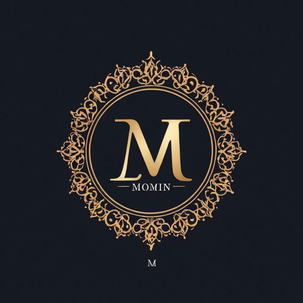 Prompt: elegant logo for MOMIN LA MODE, a Pakistani clothing boutique 