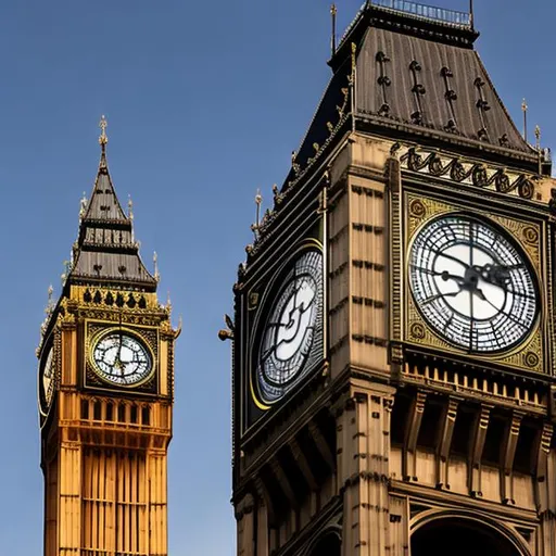 Prompt: Big ben with a taco bell logo instead of a clock.