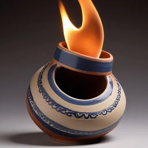 Prompt: Generate a ceramic pottery piece of art that emobdies the spirit of revolution.

Such as a shape or colour of something that symbolize a revolution for liberty

Maybe the flame of liberty or a fist