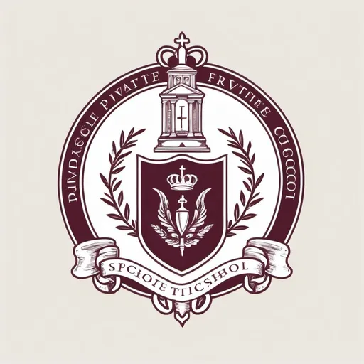 Prompt: a fancy private school logo