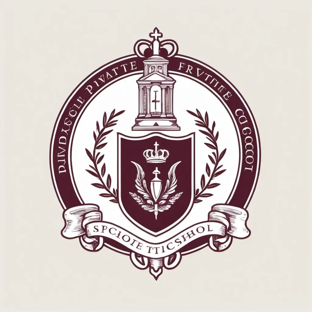 Prompt: a fancy private school logo