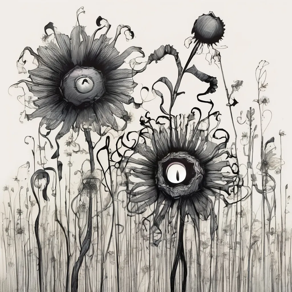 Prompt: flowers by Tim Burton