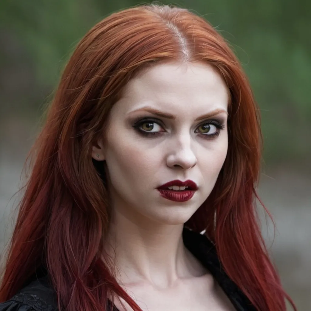 Prompt: Red head female vampire