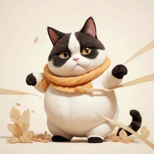 Prompt: a Fat cat are cute, soft, childlike, energetic, smart, curious, childlike, naive, happy, and friendly