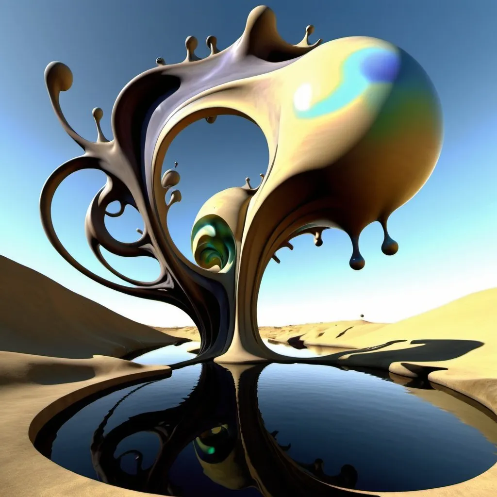 Prompt: Dali ::1 Surrealism ::1 fractal organics and fluids –chaos 10 –ar 2:3 –style raw –stylize 450 –v 5.2