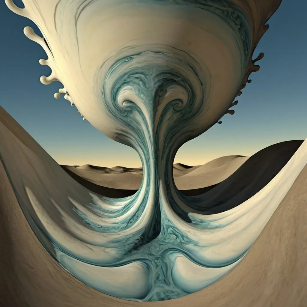 Prompt: Dali ::1 Surrealism ::1 fractal organics and fluids –chaos 10 –ar 2:3 –style raw –stylize 450 –v 5.2