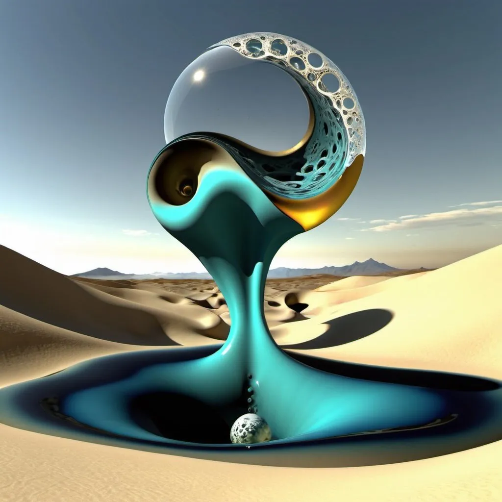Prompt: Dali ::1 Surrealism ::1 fractal organics and fluids –chaos 10 –ar 2:3 –style raw –stylize 450 –v 5.2