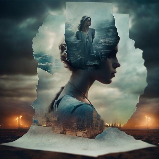 double exposure complex art by Alex Stoddard, Natali