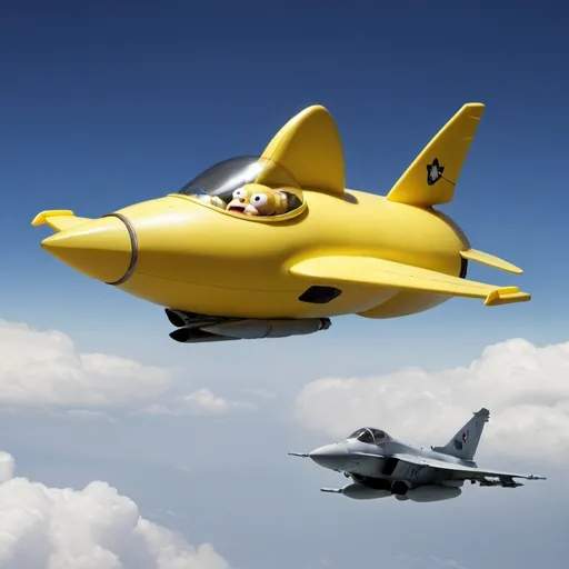 Prompt: Banana flying a fighter jet