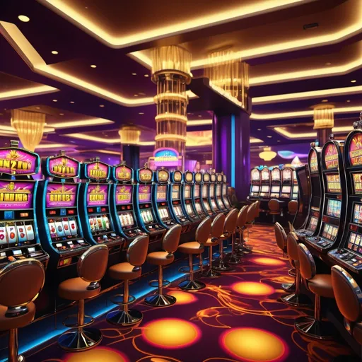 Prompt: (men winning at a casino), vibrant neon colors, (sparkling gold accents), dynamic atmosphere, lively expressions, detailed gaming environment, slot machines aglow, ornate decor illuminating the scene, cheerful ambiance, high-quality 4K, ultra-detailed composition, energy of excitement.