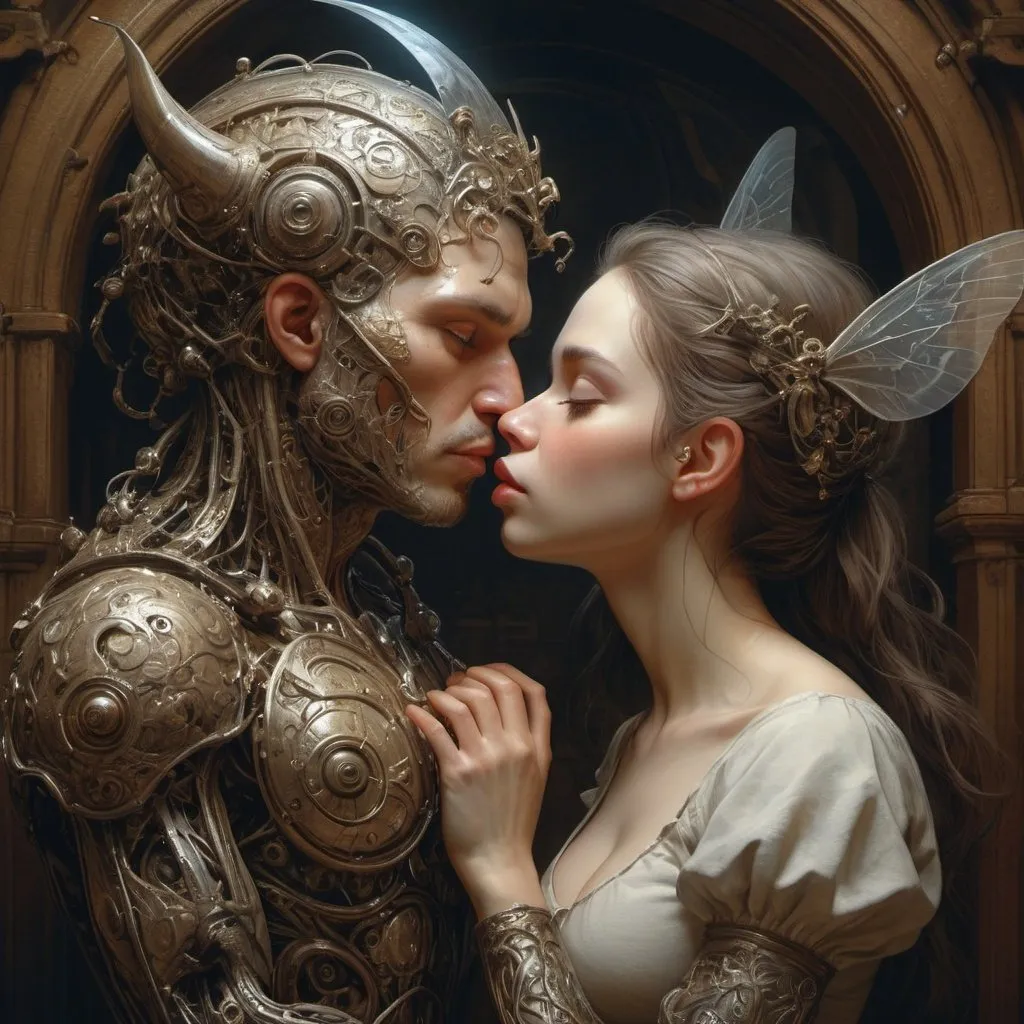 Prompt:  art by  Ralph Horsley

couple in love
 
Jean-Baptiste Monge style, bright, beautiful  , splash,  perfect face

, Glittering , cute and adorable,  filigree,  , rim lighting, lights, extremely ,  magic, surreal, fantasy, digital art, , wlop, artgerm and james jean, , digital Art, perfect composition, beautiful detailed intricate insanely detailed octane render trending on artstation, 8 k artistic photography, photorealistic concept art, soft natural volumetric cinematic perfect light, chiaroscuro, award - winning photograph, masterpiece, oil on canvas, raphael, caravaggio, greg rutkowski, beeple, beksinski, giger