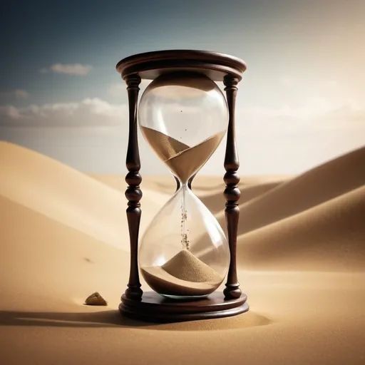 Prompt: an hourglass with the earth inside of it, the sands of time, trapped inside an hourglass, at the end of time, the end of time,  twist of time, time is running out, the passing of time, shards of time, caught in the flow of time