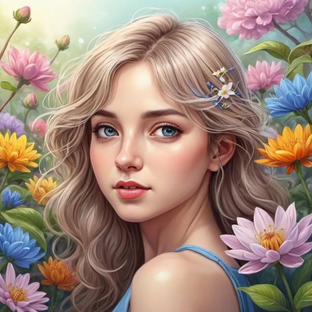 Prompt: May bloom, awakening, fantasy colorful, realistic, high detail, drawing in cartoon style