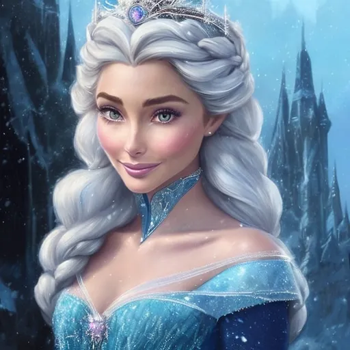 Prompt:  a beautiful woman in a blue dress and hat, olivia culpo as milady de winter, portrait of elsa of arendelle, portrait of elsa from frozen, beautiful fantasy art portrait, elsa frozen, beautiful fantasy portrait, beauty woman with detailed faces, detailed beautiful portrait, beautiful character painting, detailed realistic beautiful, beautiful fantasy painting, detailed beauty portrait, portrait painting of a princess