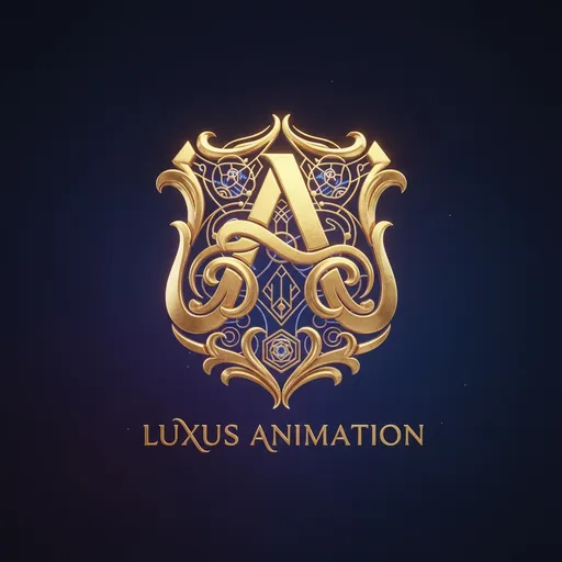 Prompt: "Fantasy luxury golden logo for a professional 3D animation portfolio. Elegant magical glow, enchanted golden metallic elements, soft luminous highlights, mystical geometric patterns, premium fantasy-tech fusion style, smooth 3D reflections, cinematic lighting, ornate yet clean design, high-end emblem, centered composition, ultra-high quality, no background