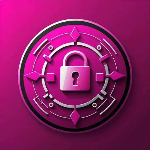 Prompt: cybersecurity theme for training icon in magenta