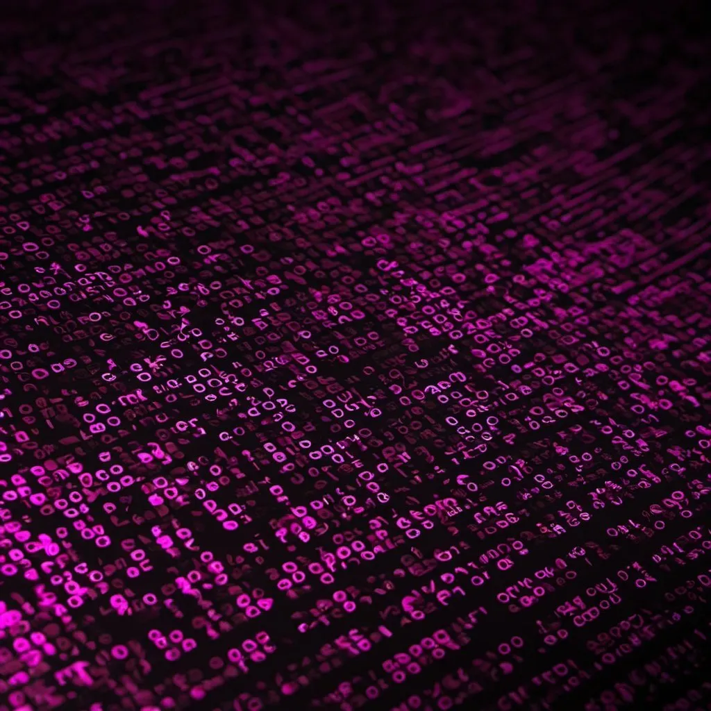 Prompt: digital forensic dark background with magenta code