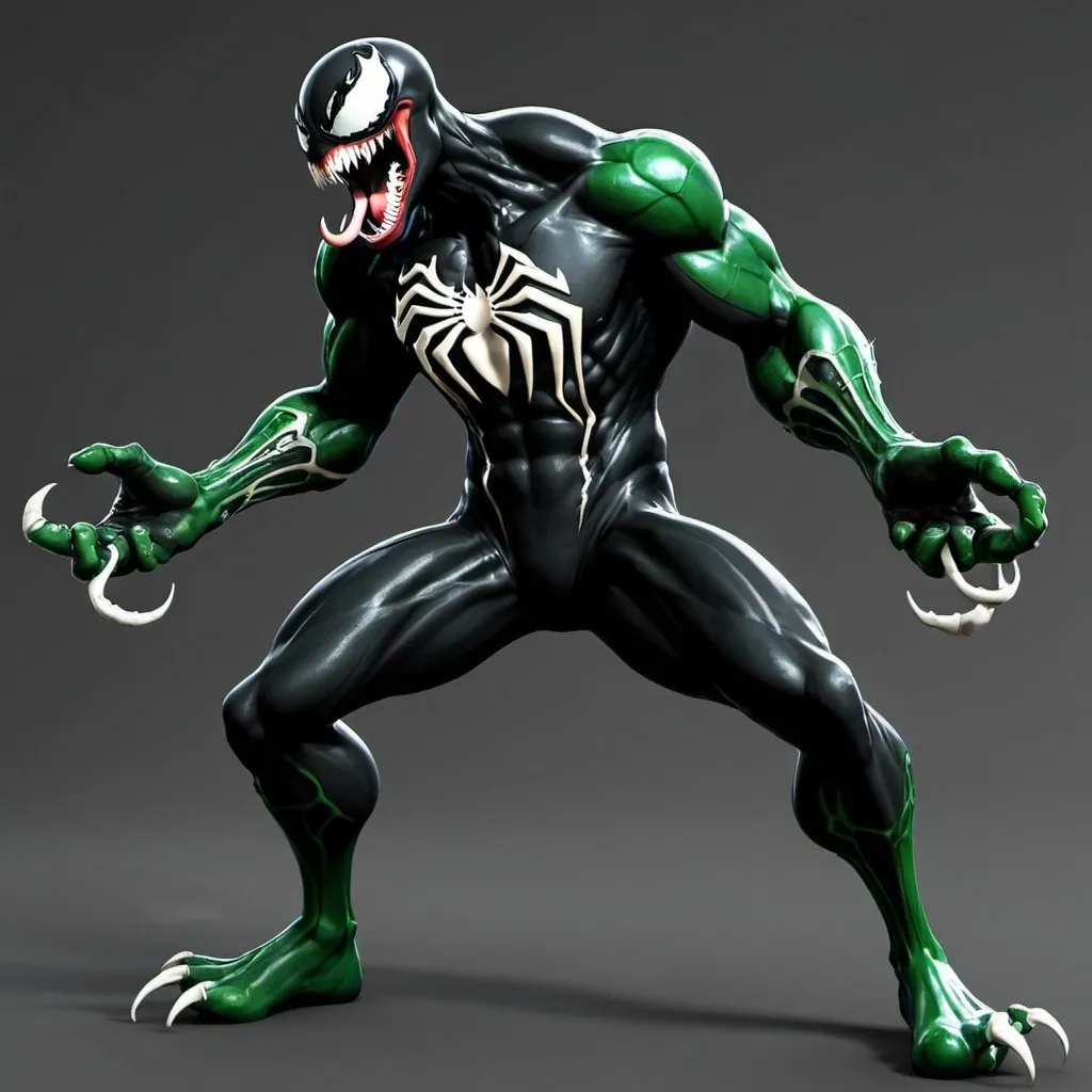 Prompt: venom from spiderman but green.
also put some melee weapons on my arms and some spinning body filaments