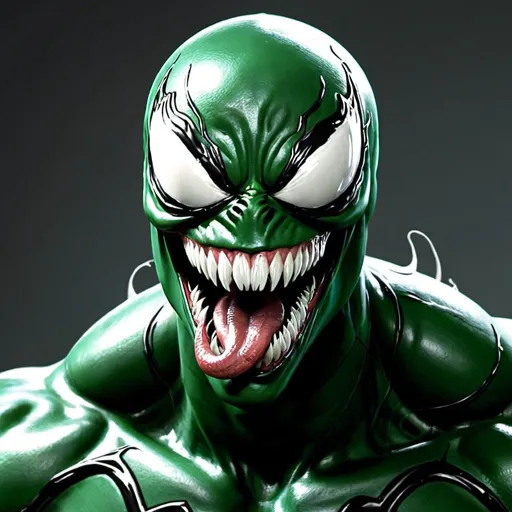 Prompt: venom from spiderman but green