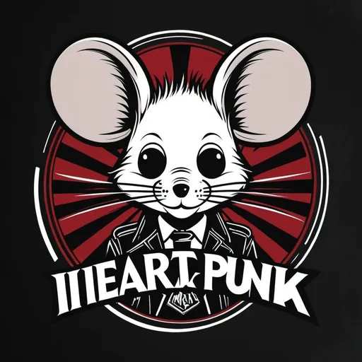 Prompt: Design cover logo album, band punk rock mouse, digital art, by.iieart