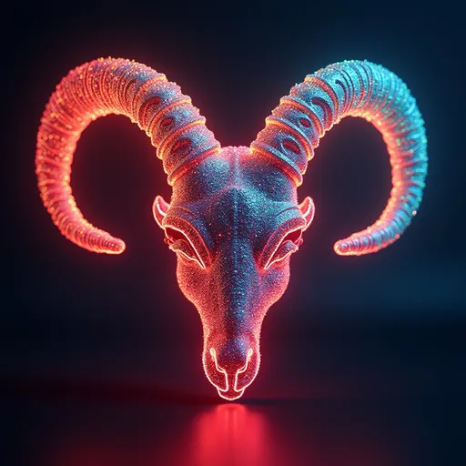 Prompt: Créame como todo un experto en fotografía una imagen del signo de Aries donde ponga Aries en español bastante visible con colores vibrantes llamativos al ojos de un espectador y con algún tono florescente que la imagen sea nítida y lo más profesional posible es para crear un vídeo para una plataforma