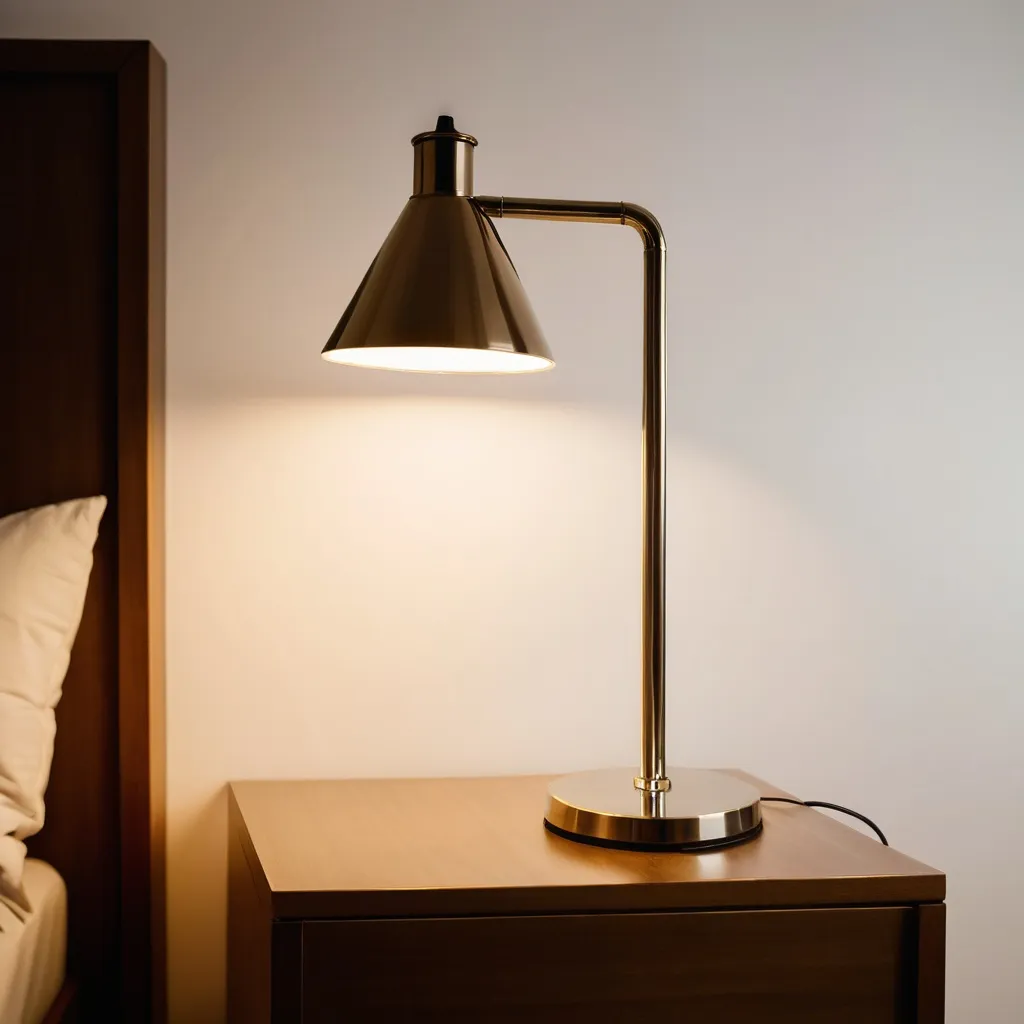 Prompt: A well lit premium lamp in a room