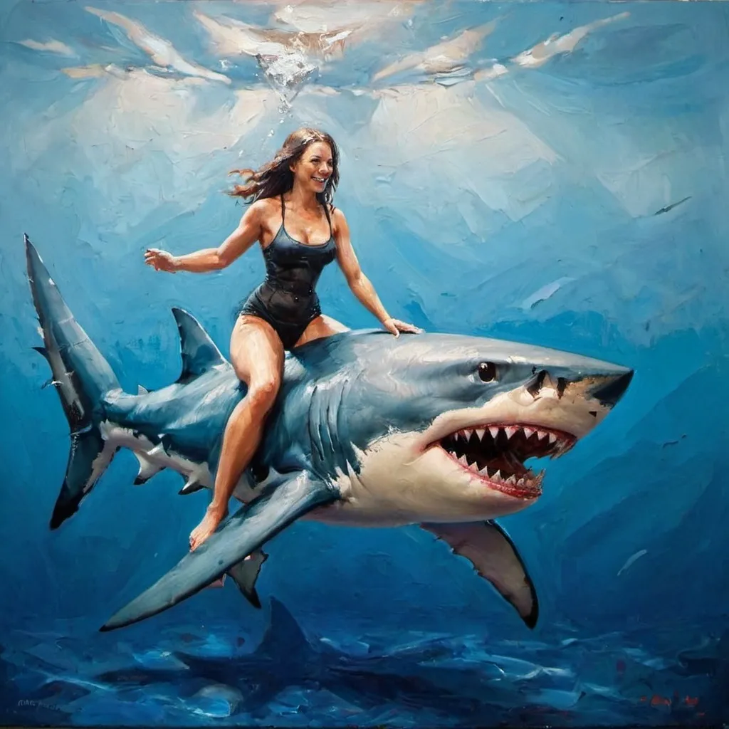 Prompt: dianosure and shark terrific hybrid 