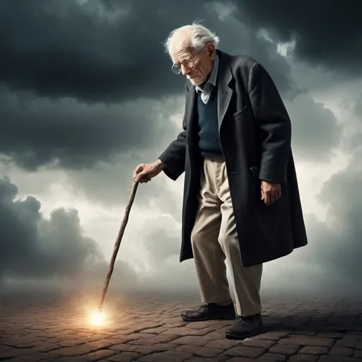 Prompt: Use magical realism to help an old man of seventy to envision the strength he needs to defeat his greatest fears.