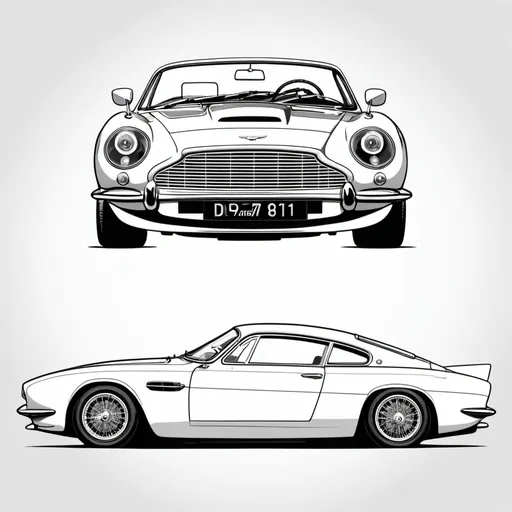 Prompt: vector line Art of an Aston Martin db-8
