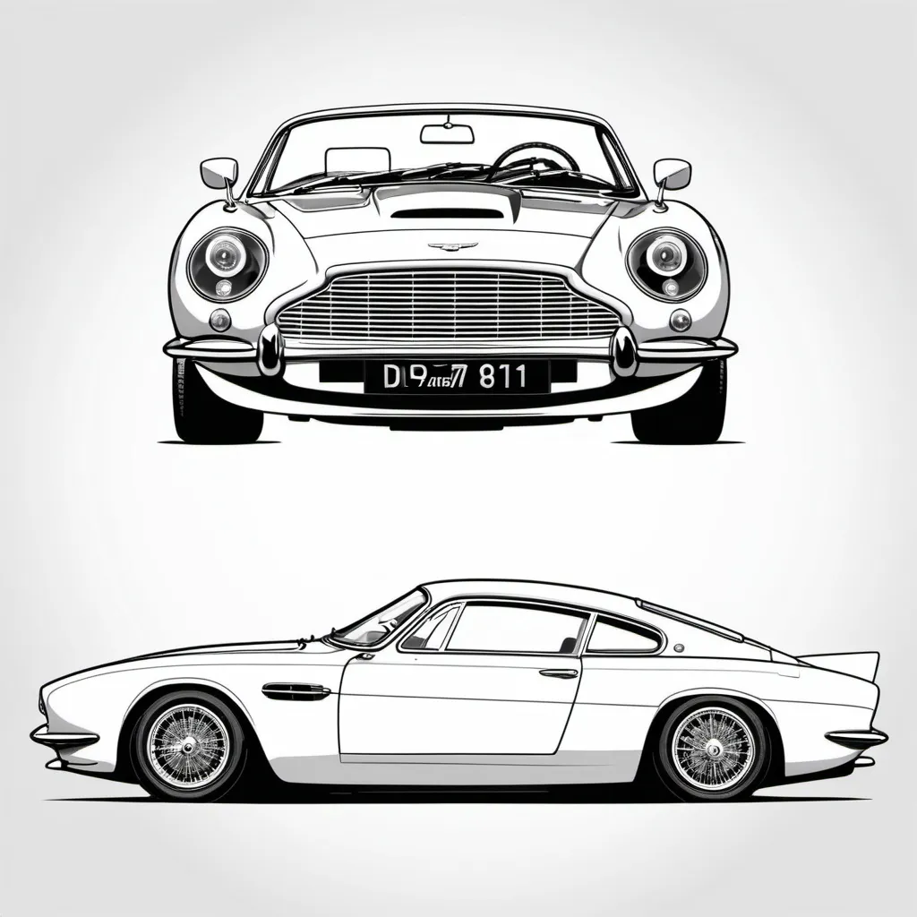 Prompt: vector line Art of an Aston Martin db-8
