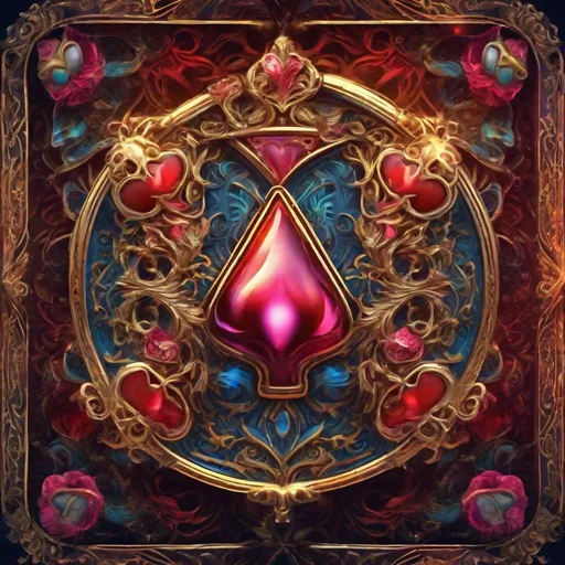 Prompt: 6 of hearts tarot card, 3D rendering, vibrant and rich colors, intricate details, high quality, realistic, mystical, magical, glowing elements, ornate design, symbolic imagery, tarot card art, fantasy, surreal lighting