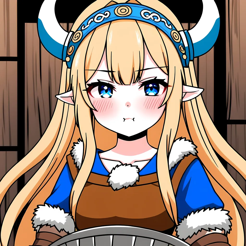 Prompt: Anime uwu viking girl waifu