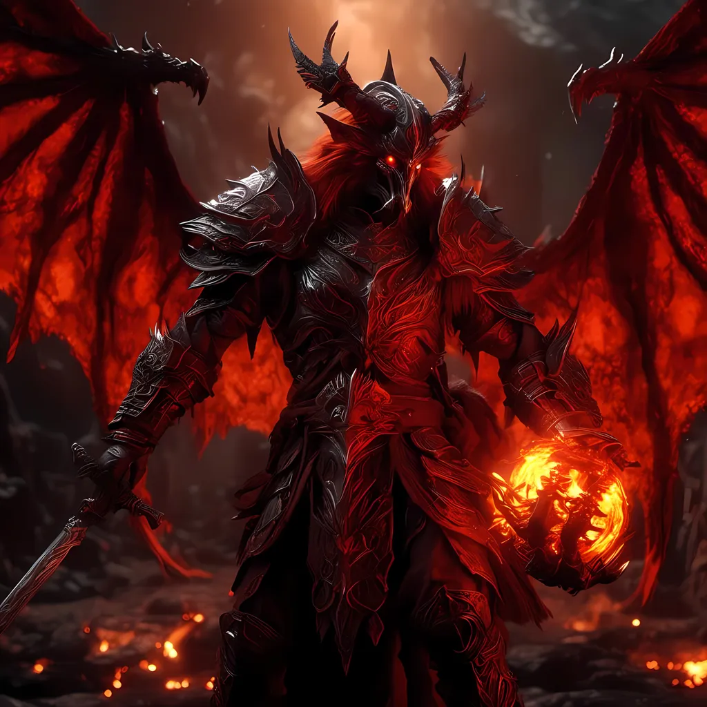 Prompt: <mymodel>photorealistic high definition photo of an (Efreeti) from dungeons and dragons, 4K, ultra-detailed, dramatic intense red and fiery orange color tones, mystical and otherworldly atmosphere, glowing eyes, fierce expression, intricate armor with elaborate designs, emanating heat and energy, dark and smoky background, dynamic lighting with strong contrasts, fantasy setting, award-winning photograph