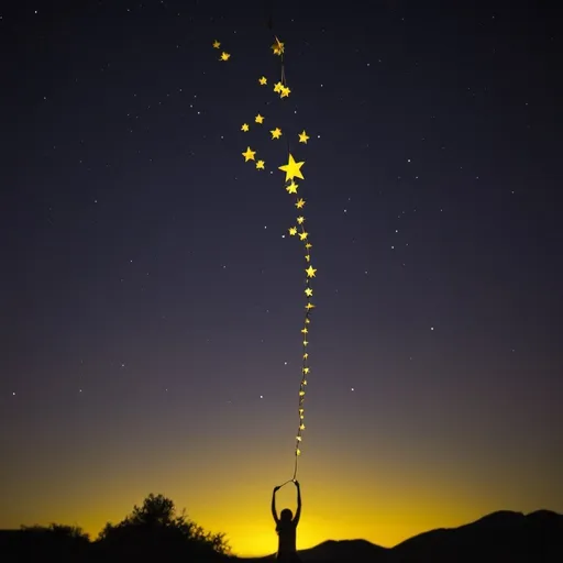 Prompt: I pulled a string of stars down from the sky yellow