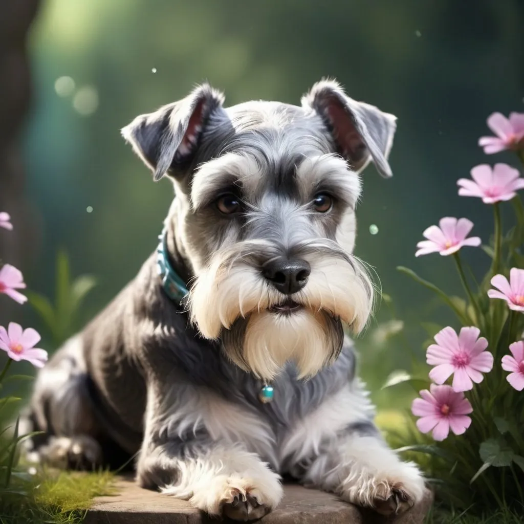 Prompt: Cute fantasy schnauzer background
