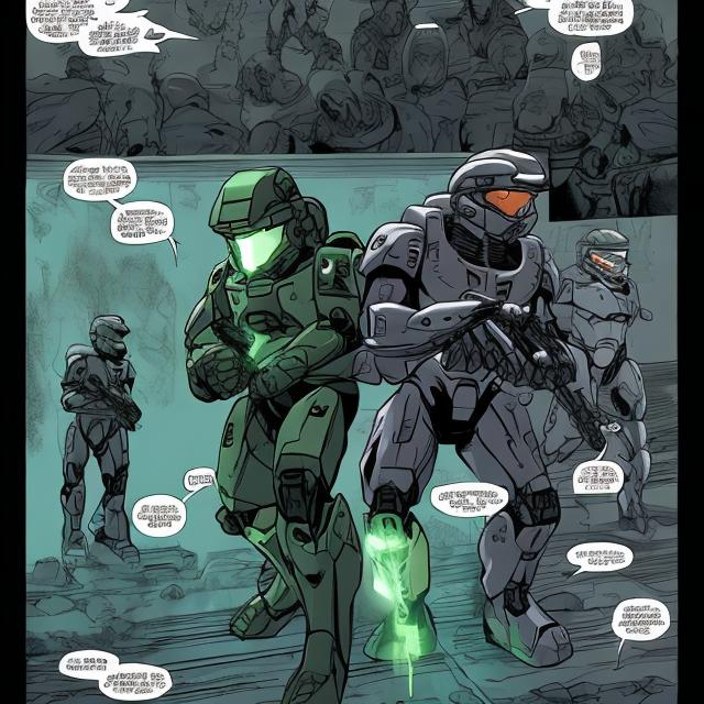 Prompt: Master Chief vs the ghost girls from the shining
