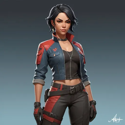 Prompt: Collect reference images of Jett from Valorant, paying attention to her in-game model, character splash art, and promotional material. Note details like her costume, weapon skins, facial features, and pose.
Create a rough sketch of Jett on your canvas. Pay attention to proportions, stance, and overall pose. Sketch in the details of her outfit, hairstyle, and facial features. Ensure that the sketch captures the essence of Jett's personality and agility.
